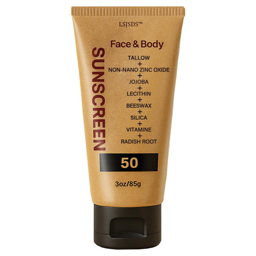 Beef Tallow Sunscreen Grass Fed Natural Mineral Organic Unscented Water Resistant 3oz