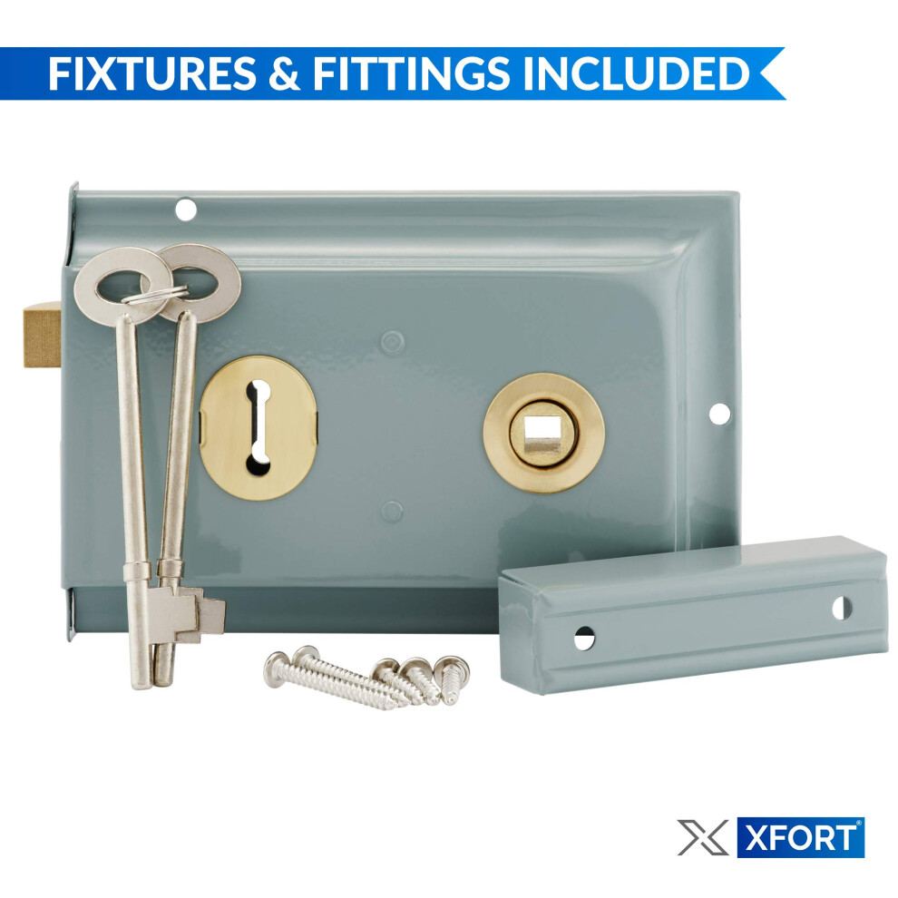 Xfort 6X 4 Grey Rim Sashlock Door Lock With Latch Resists Against Cor 5004472887485