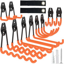 Kitmiido Garage Hooks Wall Mount,10 Pack Steel Garage Storage Hooks Organizer Heavy Duty, Anti-Slip, Garage Hooks for Hanging Bikes, Garden Tools