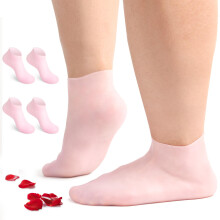2 Pairs XL Silicone Moisturizing Socks for Dry Cracked Feet with AntiSlip Grip Pink Size 913