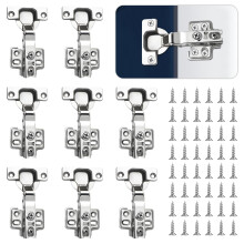 Cabinet Hinges Kitchen Cupboard Hinges, Bedroom Wardrobe Door Hinges for Bathroom Bedroom Dining Room Full Overlay Mute Hydraulic Soft Close Hinges