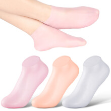 3 Pairs Moisturizing Gel Socks for Dry Cracked Feet Women, Silicone Spa Socks with NonSlip Grip