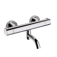 MORADO Thermostatic Mixer Shower, Thermostatic Shower Mixer, Shower Taps, Bathroom Shower Bar with Anti-Scald Control Valve, Chrome, Brass