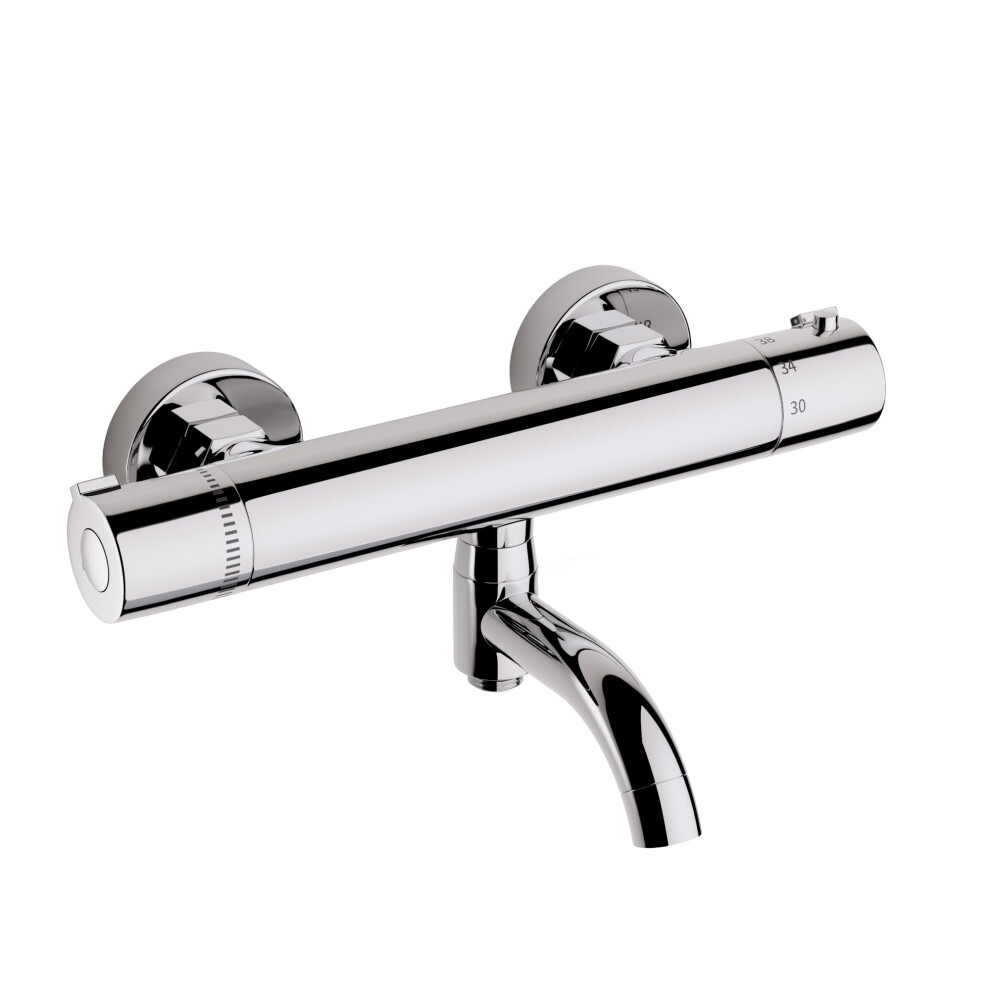 Morado Thermostatic Mixer Shower, Thermostatic Shower Mixer, Shower Taps, Bathroom Shower Bar With Anti-Scald Control Valve, Chrome, Brass 69858932