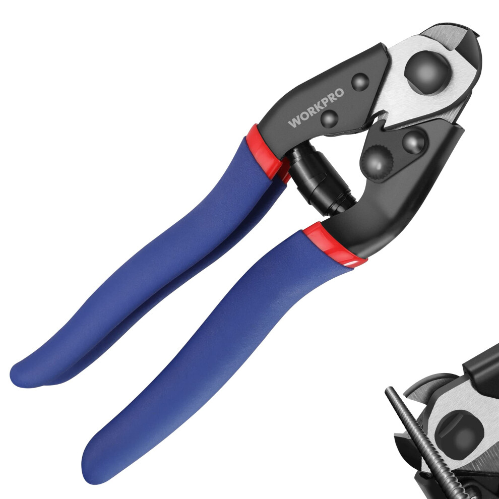 Workpro Wire Rope Cutter 190 Mm, Wire Rope Scissors, Cr-V Steel Wire Cutters, Cable Cutter Tool For Wire Rope, Stainless Steel Rope And Bicycle Brake 6483987172382
