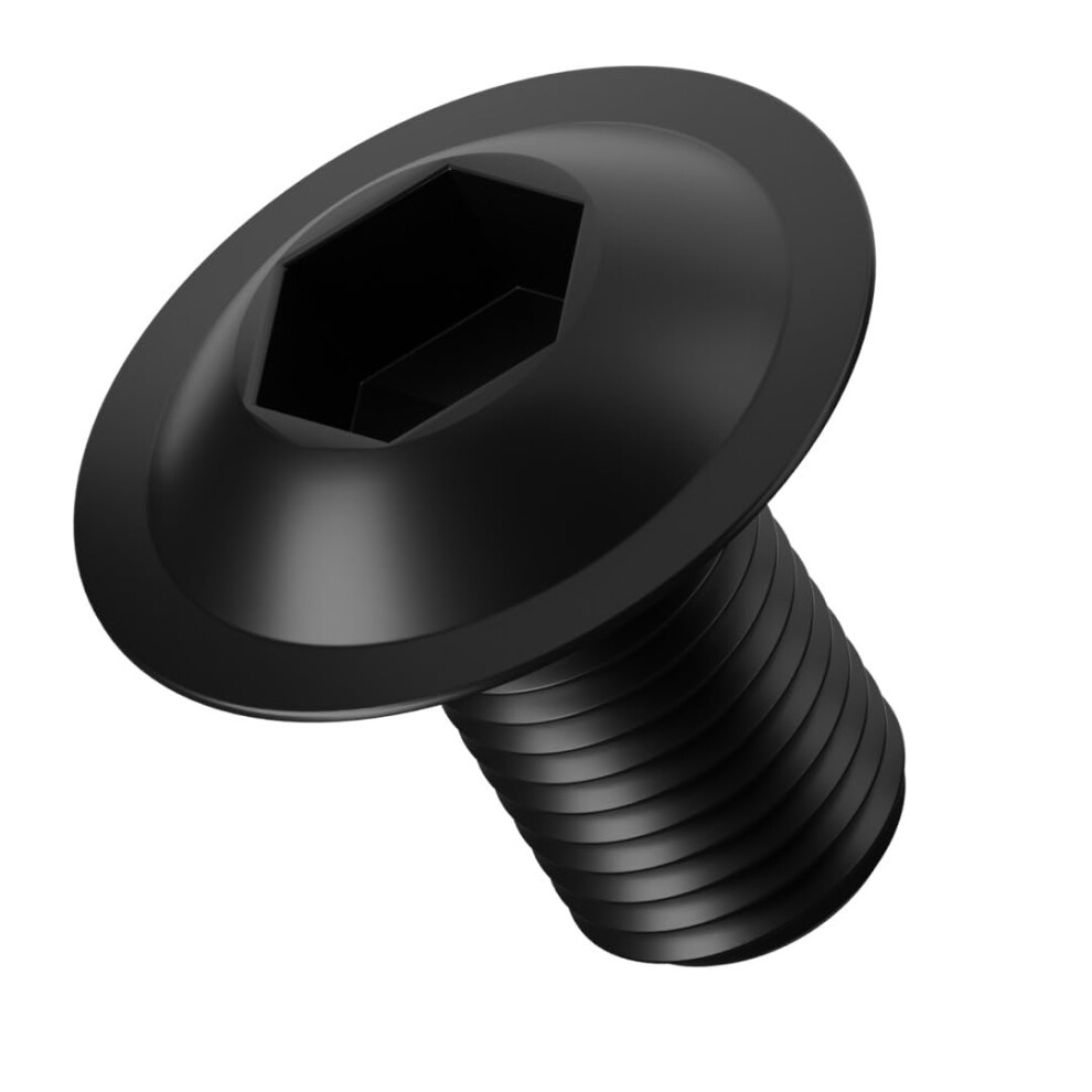 M10 (10Mm X 25Mm) Black Zinc Flake 10.9 Flanged Button Head Screws Allen Socket Bolts Screws (Pack Of 20) M14abc 79081894