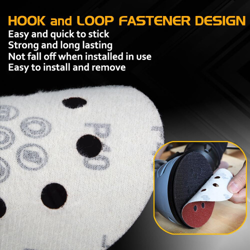 80pcs 125mm Sanding Discs, Hook and Loop 10 x 40/60/80/120/180/240/320/400 Mixed Grit 2