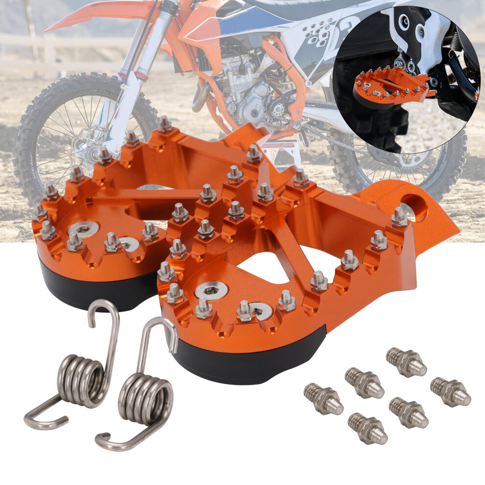 Motorcycle Foot Pegs Cnc 7075 Aluminum For Ktm Sx Exc Xc Dirt Bike Offroad Orange 9455672936125