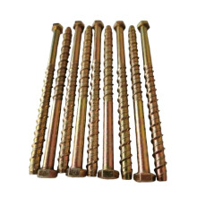 AF4F M6 x 100mm Concrete Self Tapping Masonry Bolt Anchor Screw (10 Pack) 10mm Hexagonal Head fix to Masonry, Brick, Marble, Stone etc