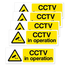 ASIRYVA 5 Pcs CCTV In Operation Sign, Self-Adhesive, Weatherproof CCTV Stickers, Warning Signs for Indoor/Outdoor Use( 15cm x 5cm )