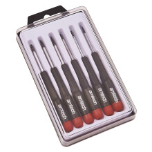 Amtech L0530 6pc Precision Torx Screwdriver Set, T5, T6, T7, T8, T9 & T10 Plastic Handles Screwdrivers with Plastic Storage Case