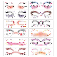 24 Sheets Waterproof Halloween Face Tattoos with Glitter Freckles Stickers and Sparkling Gems