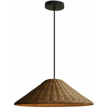 Bamboo Pendant Light 23.6 Inch Japanese Vintage Handwoven Rattan Chandelier with E27 Base for Dining Room