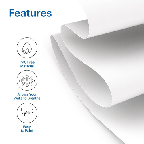 Paste The Wall Lining Paper for Walls Paintable Wallpaper - Backing Paper Plain 2