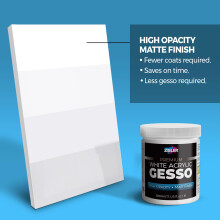 Zieler Premium White Acrylic Gesso Primer High Opacity Matt Finish