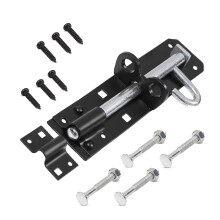 ZAVIA Brenton Bolt Door Lock | 6" (152mm) Black Powder Coated Gate Bolts for Wooden Gates | Strong Sliding Bolt Lock for Garden, Shed, Barn & Storage
