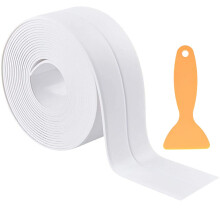 Caulk Strip Sealant Tape Waterproof Self Adhesive 1.5" x 10.5ft(38mm X 3.2M) for Decorating Kitchen, Bathroom, Bathtub, Toilet, Wall, Floor White