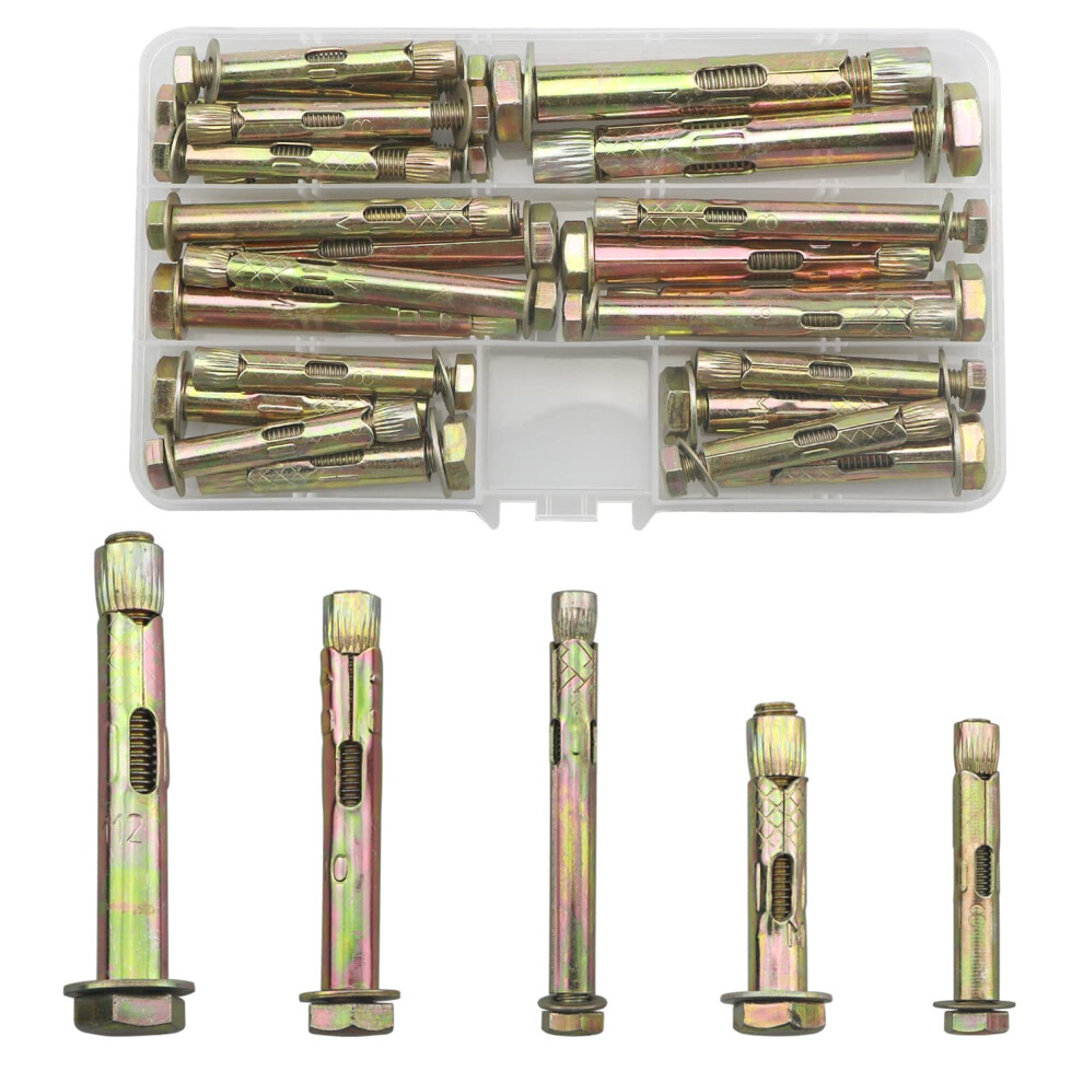 24 Pcs Anchor Bolts,Expanding Rawl Bolts For Wall,Concrete,Brick,Masonry 5000468099689
