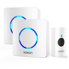 Wireless Doorbell, VOXON Waterproof Twin Door Bells, Cordless Plug-in Door Entry Bell with 400M (1,300ft) Wireless Range, Door Chime Kit with 2 Recei