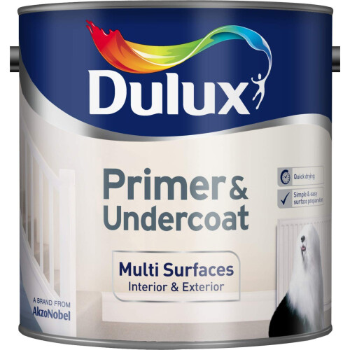 Dulux Dulux Multi Surface Primer and Undercoat - Pure Brilliant White - 2.5L