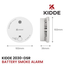 Kidde 2030DSR Battery Powered Optical Smoke Alarm for Home 9V Replace