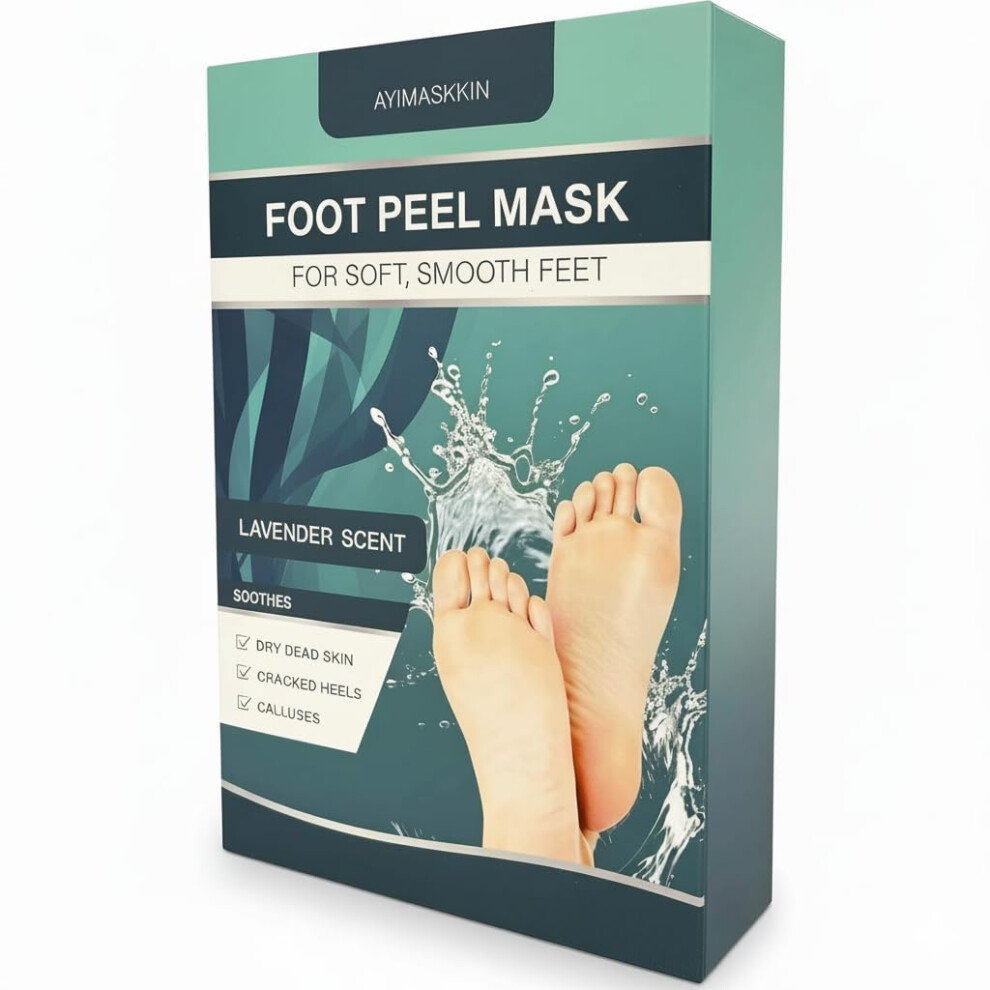 Foot Peel Mask 3 Pack Lavender Exfoliating Foot Mask for Dead Skin Removal and Cracked Heel