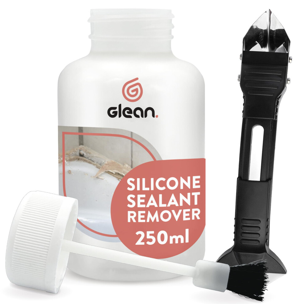 Glean Silicone Removal Gel & Sealant Remover Kit | 250Ml | 10Pc Grout Tool Set | 3-In-1 Caulk Finishing & Sealant Removal Tool 5051226991042