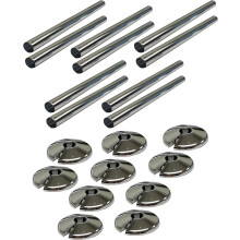 Radiator Pipe Sleeve Covers and Pipe Collars in Chrome Effect 15mm x 200mm (10 x