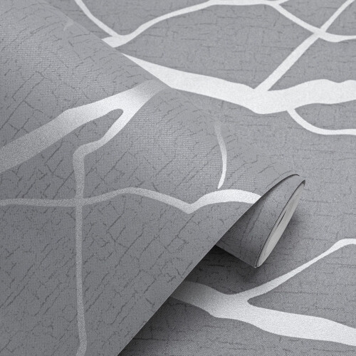 Trafagala Non-Woven Silver Grey Wallpaper 3D Embos 1