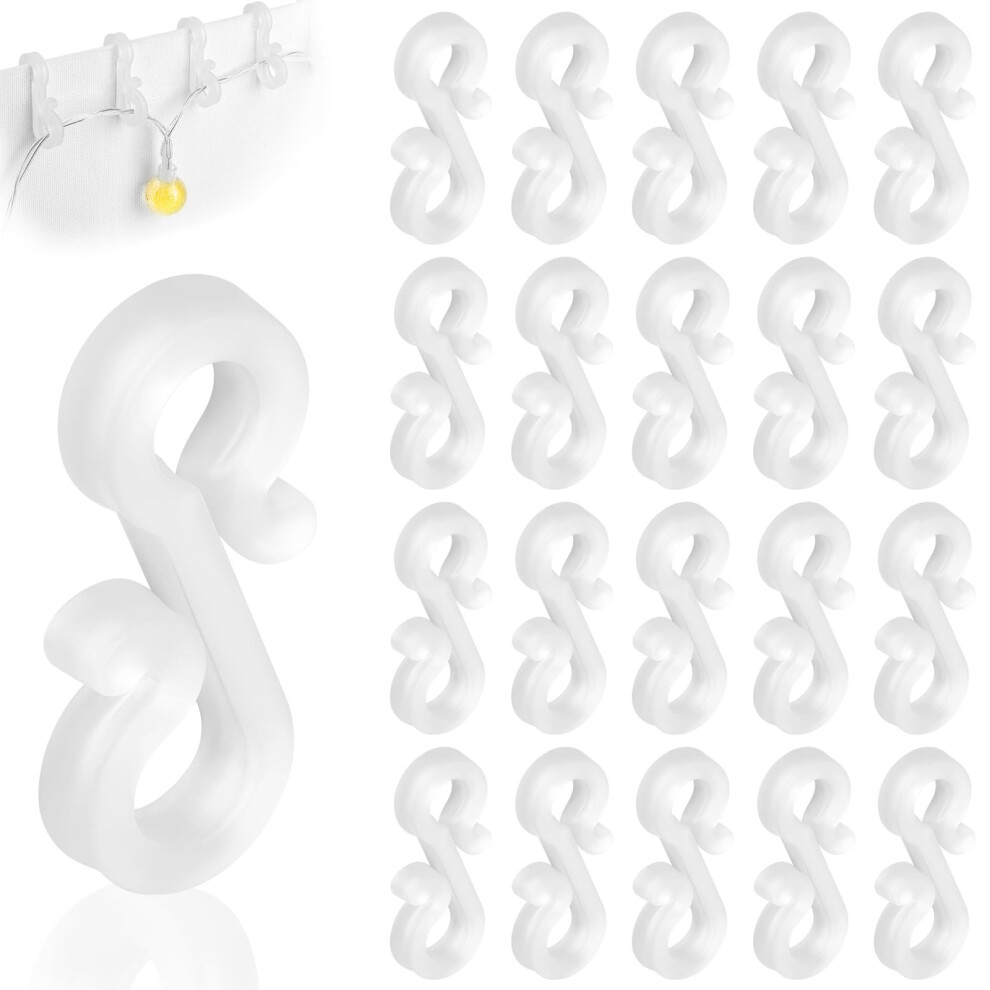 Flintronic Gutter Hooks For Outdoor Lights, 30 Pcs Plastic S Gutter Clips For Christmas Lights, Clips Hanger For Xmas Party, Icicle Fairy Lights 5051226937743