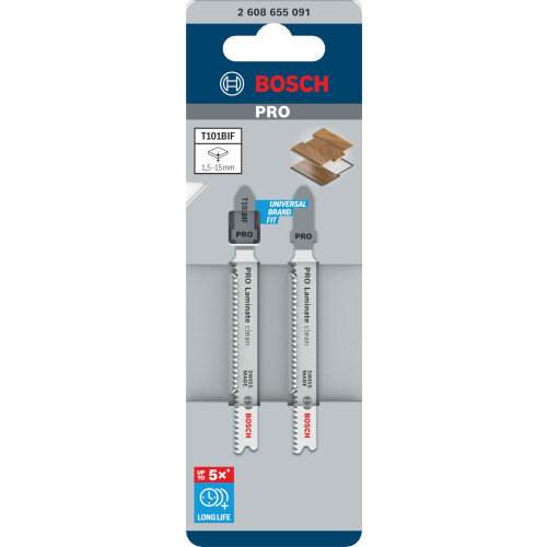 Bosch Bosch 2x PRO Laminate Clean T101BIF Jigsaw Blade 1