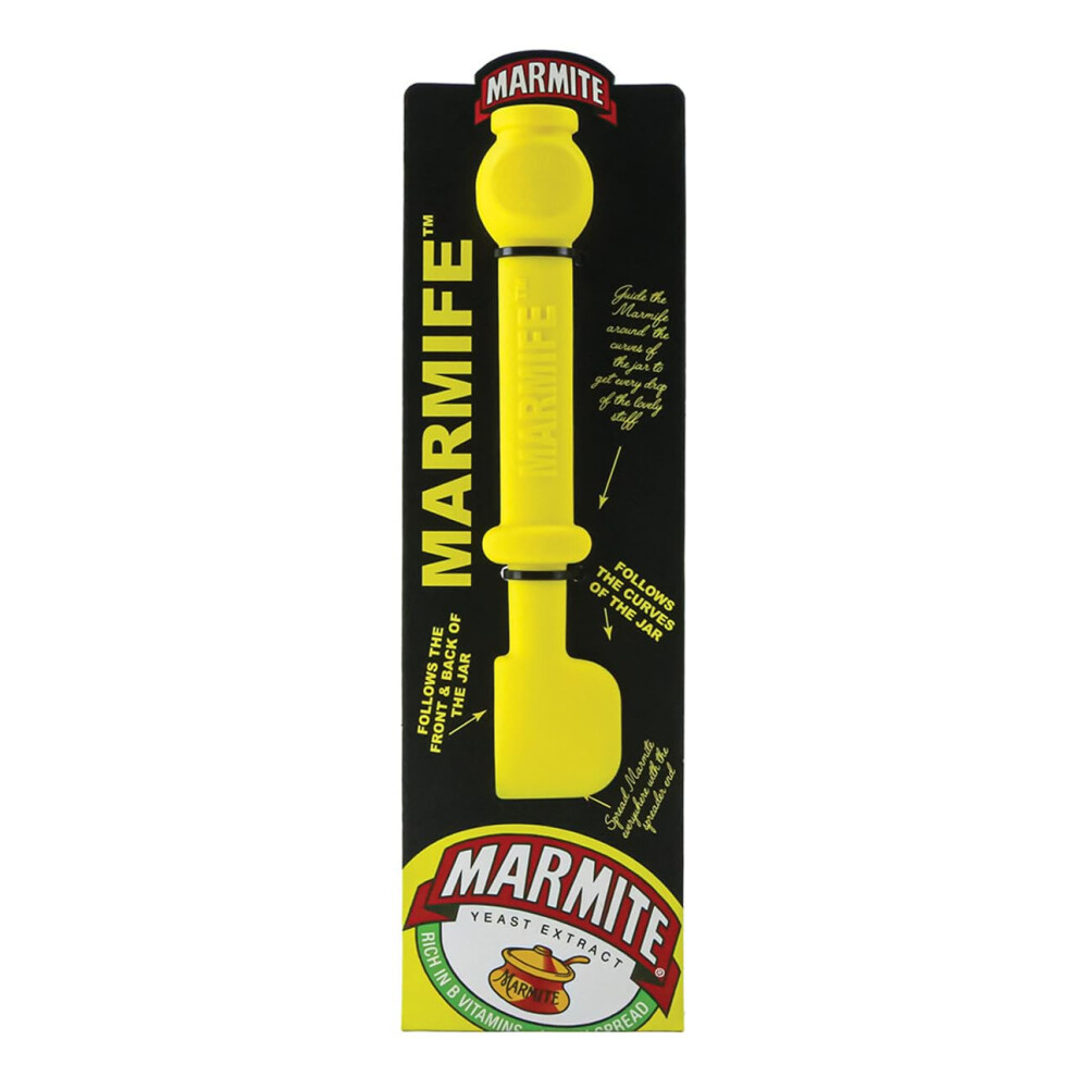 Marmite Marmife Spreader In Yellow - Novelty Jar Scraper Gift - Silicone Spatula Specially Designed For Marmite Jars - Fun Kitchen Gadget 5051226626258