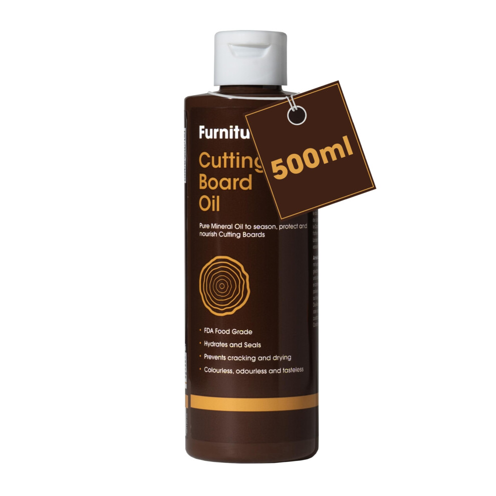 Furniture Clinic Chopping Board Oil - 500Ml - Premium Food Grade Mineral Oil To Protect And Restore Wood Cutting Boards, Butcher Blocks And Countertops