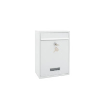Burg Wachter Style Wall Mounted Steel Lockable Weather Resistant Post Box 31x21.5x7cm - White