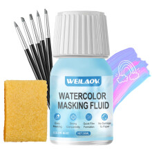 Masking Fluid for Watercolour Painting, Masking Fluid, Liquid Masking Fluid, Masking Fluid Include 5 Masking Fluid Pen, Liquid Masking Tape, Keeps Ar