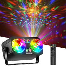 Party Disco Ball Light with 64 Patterns, Sound Activated 4in1 LED DJ Lights for Wedding Club Events