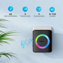 TECKNET Wireless Doorbell with 2 Push Buttons 2 Receivers IP65 Waterpr