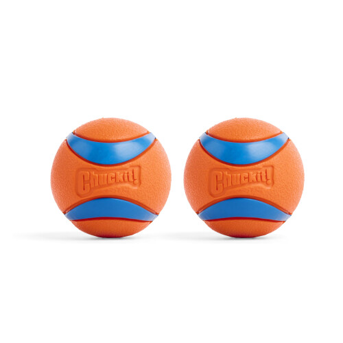 Chuckit! Chuckit! Ultra Ball Durable Rubber Dog Toy, Medium, 6.5 cm (2-Pack)