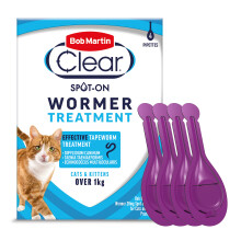 Bob Martin Clear Spot On Wormer for Cats & Kittens - 100% Effective Tapeworm Tre