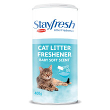 Bob Martin Cat Litter Freshener Powder, Baby Soft Scent - Effective Odour Control for Longer Lasting Freshness, Made in the UK (400g) (Packa