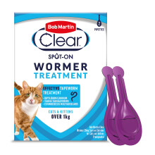 Bob Martin Clear Spot On Wormer for Cats & Kittens - 100% Effective Tapeworm Tre