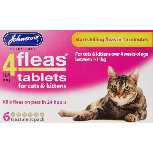 Johnson's Veterinary Johnsons 4Fleas Tablets for Cats and Kittens, 6 Treatment Pack, 14D083