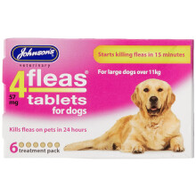 Johnsons Veterinary Products 4Fleas Dog Tablets, Large, 57 mg, 6 Tablets