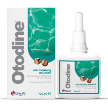 ICF | Otodine | Cat & Dog Ear Cleaner Solution | Dog Ear Drops to Stop Wax Build Up, Head Shaking, Discomfort, Ear Odour & Scratching | 100m