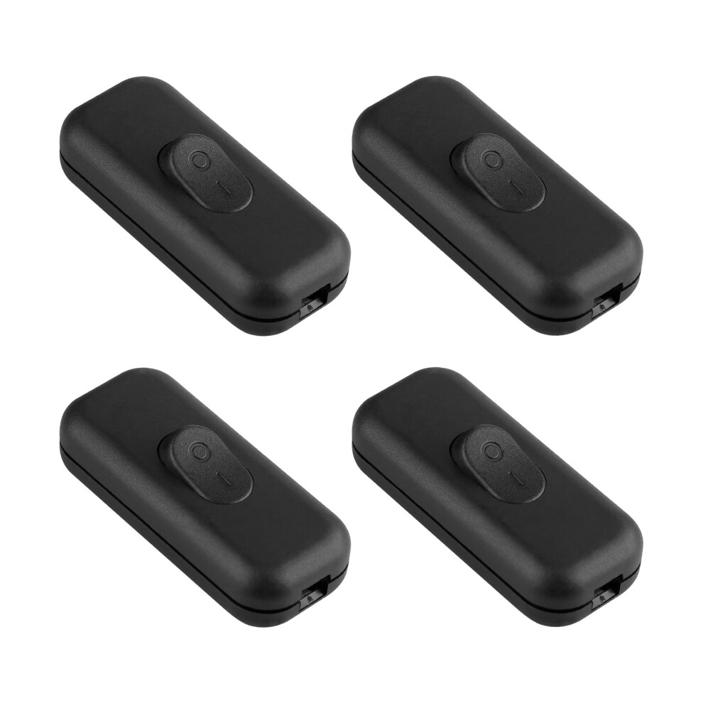 Inline Cord Switch With On/Off Rocker For Lamps And Small Appliances, Fits 6.5Mm Cord, 4 Pack 9092120434378