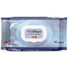 ICF | CLX Cat & Dog Wipes | Deep Cleansing Wipes for Paws, Skin Folds & Ears | Supports Healthy Skin & Odor Control | 40 Count
