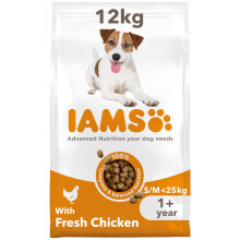 IAMS Adult Small Medium Complete Dry Dog Food Chicken 12kg - With DentalCare Sys