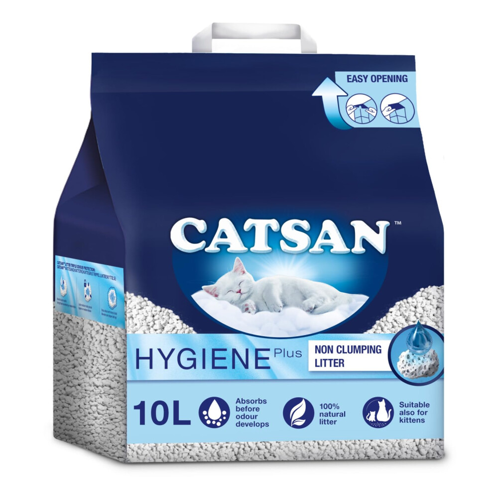 Catsan Hygiene Non-Clumping Cat Litter, 100 Percent Natural, Absorbent, 10 Litre