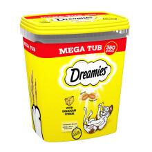 Dreamies Mega Tub 2x350 g Snack box, Cat Treats Tasty Snacks with Delicious Cheese, Pack of 2