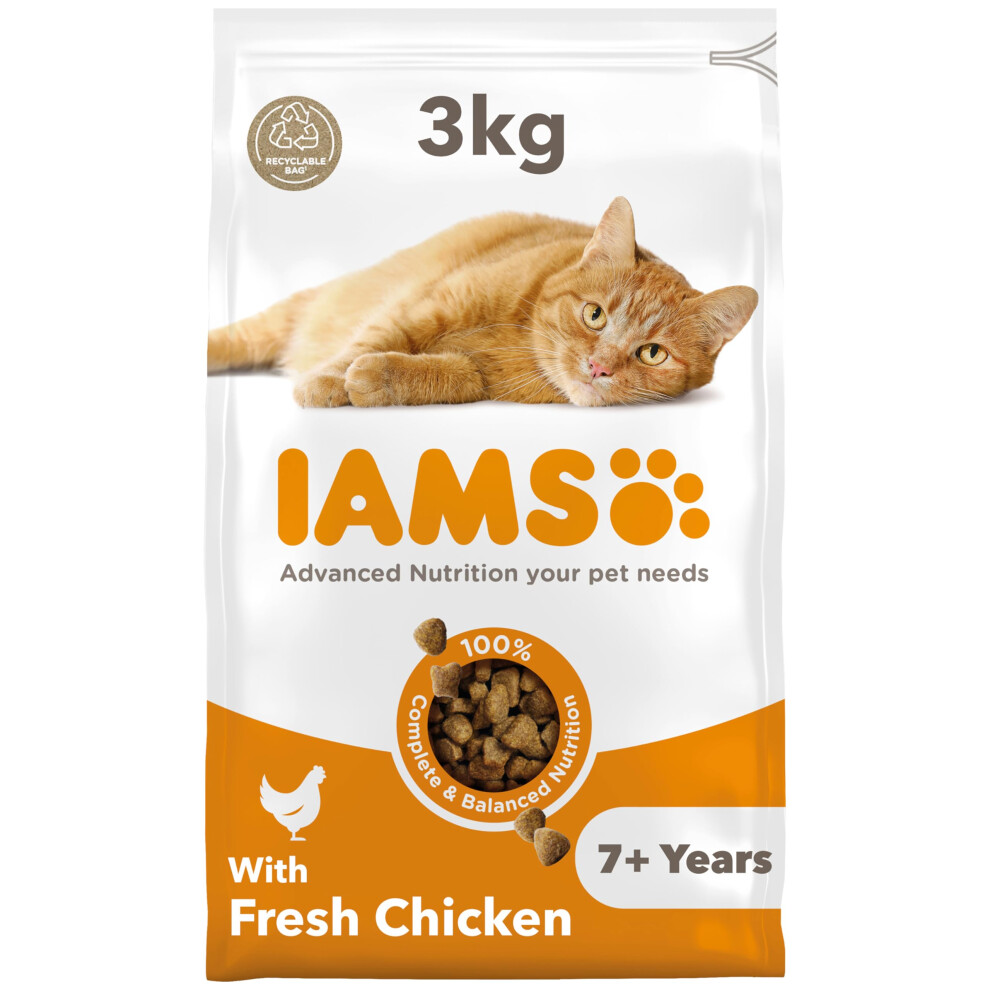 Iams Senior Dry Cat Food Chicken 3Kg